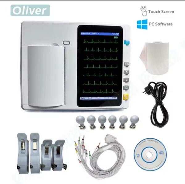 Digital 3/6 Channel 12 Leads ECG/EKG Machine Electrocardiograph With software ECG300/600 - Image 2