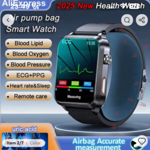 New ECG+PPG Smart Watch Blood Pressure Accurate measurement of air pump Watch Blood Lipids Uric Acid Blood Pressure Smart Watch