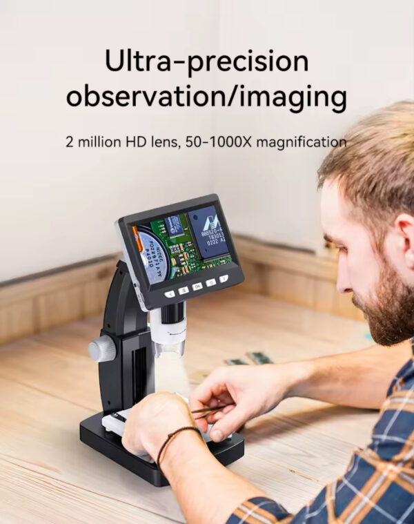 LCD Digital Microscope 1080P Coin Microscopio 8 LED Lights USB Magnifier Soldering Repair Video Microscope - Image 7