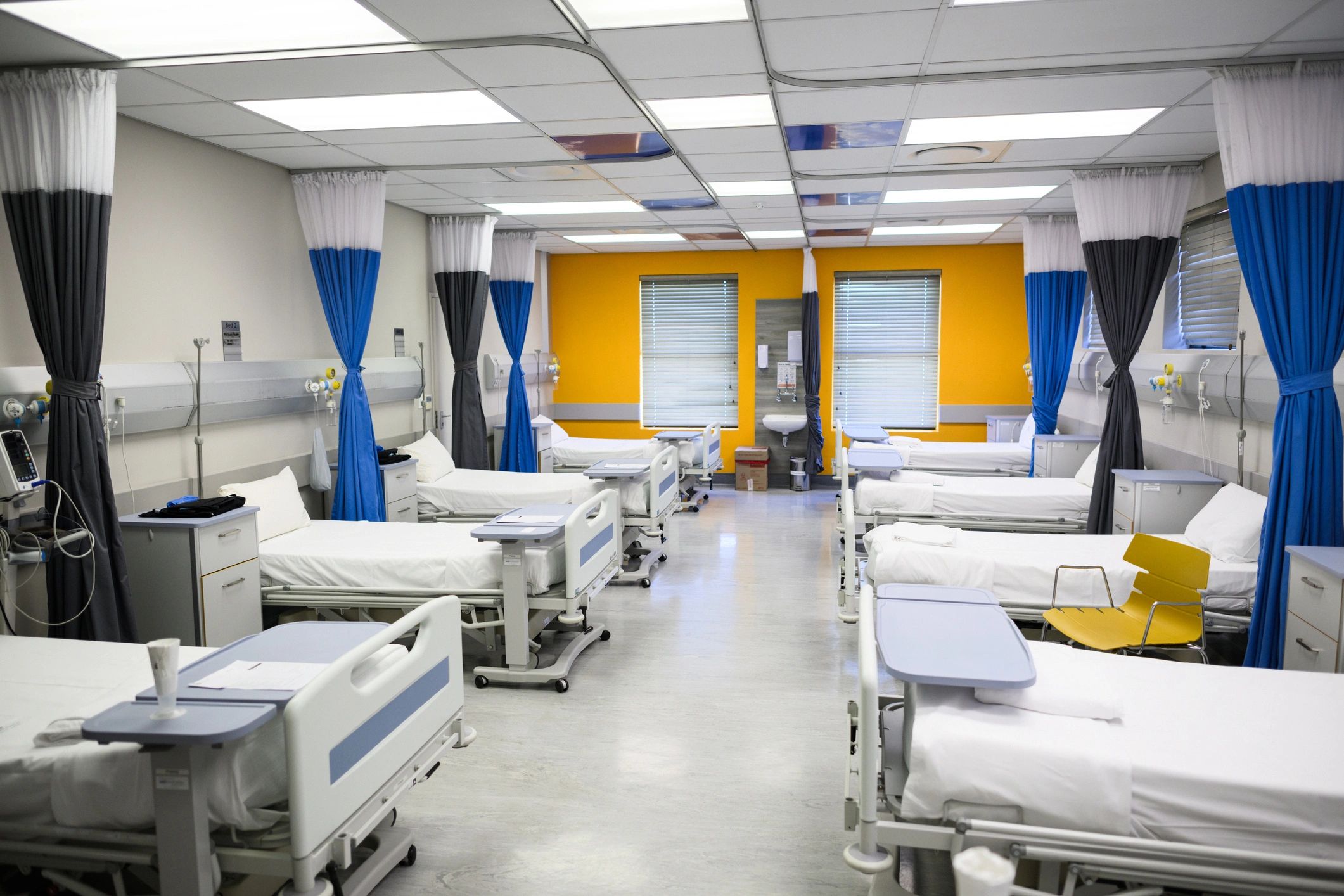 Hospital ward representing equipment support